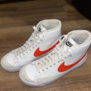 Nike Kids White and Red Sneakers